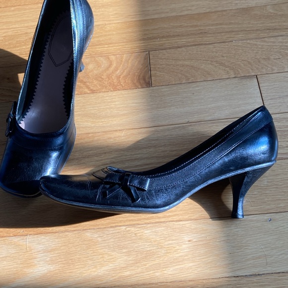 Nine West square toe leather heels size 8 - Picture 2 of 7